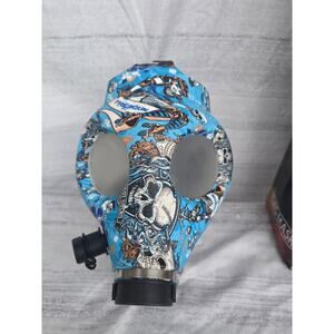 Nugg Life Blue Skull Gas Mask Costume Prop Adjustable Cosplay Mask